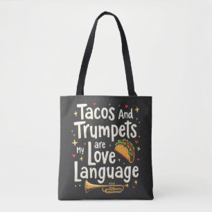 Taco's en trompetten zijn mijn liefdestaal Mexico Tote Bag