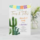 Tacos en Tutus Cactus Baby shower Kaart (Staand voorkant)