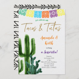 Tacos en Tutus Cactus Baby shower Kaart
