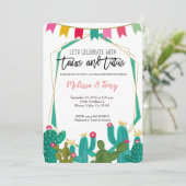 Tacos en Tutus Couples Shower Invitation Kaart (Staand voorkant)