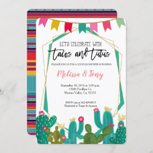 Tacos en Tutus Couples Shower Invitation Kaart