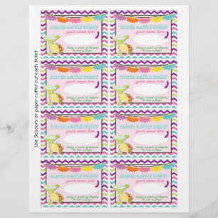 Taco's en tutus luierloterij tickets baby shower flyer