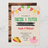 Tacos en tutuspartijuitnodiging kaart (Voorkant / Achterkant)