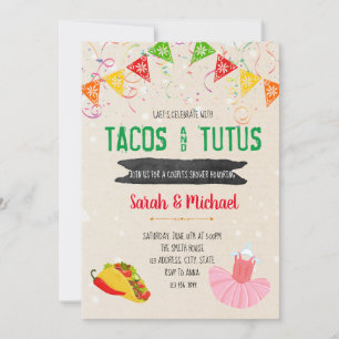 Tacos en tutuspartijuitnodiging kaart