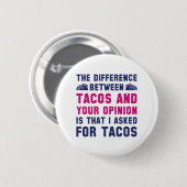 Tacos en uw mening ronde button 5,7 cm (Voorkant /achterkant)