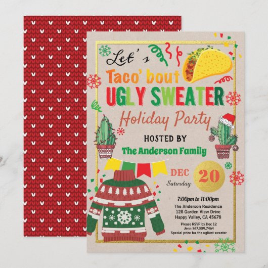 taco's feestfeest in de zweter kaart (Voorkant / Achterkant)