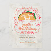 Tacos Fiesta Mexican Birthday Party Invitation Kaart (Voorkant / Achterkant)
