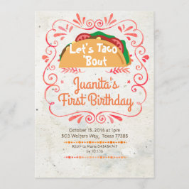 Tacos Fiesta Mexican Birthday Party Invitation Kaart