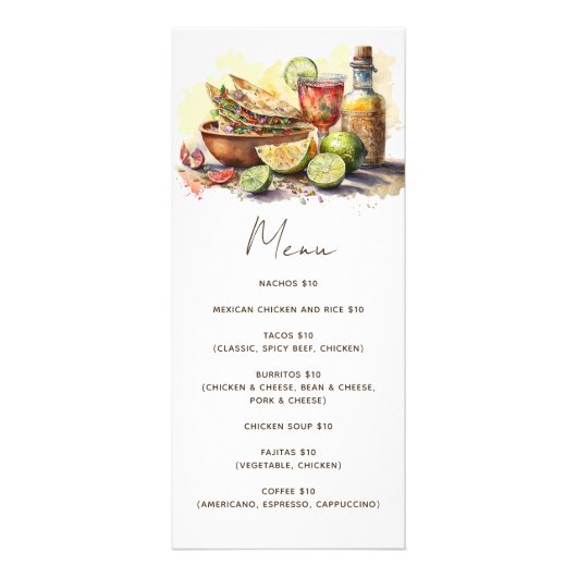 Tacos food fiesta party. Menu Mexicaans voedselcaf (Voorkant)