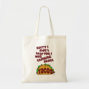 Tacos Funny Food Cartoon Slogan Tote Bag