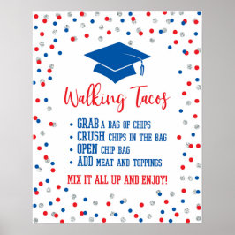 Tacos Graduation Party Sign Patriotic Poster