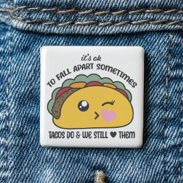 Tacos Herfst Apart Meme Vierkante Button 5,1 Cm