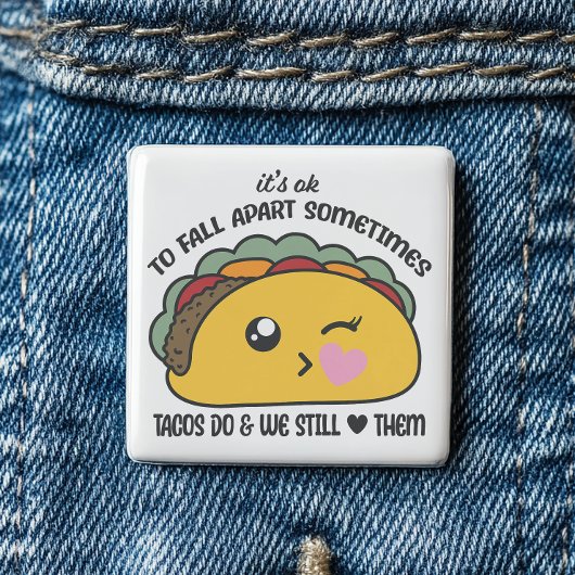 Tacos Herfst Apart Meme Vierkante Button 5,1 Cm