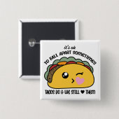 Tacos Herfst Apart Meme Vierkante Button 5,1 Cm (Voorkant /achterkant)
