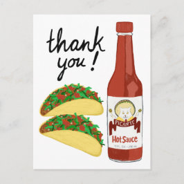 TACOS Hete Pittige Saus Kat Maracas BEDANKT Briefkaart