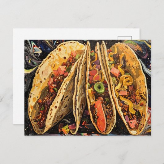 Taco's in een Klimt-stijl Briefkaart (Voorkant / Achterkant)