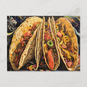 Taco's in een Klimt-stijl Briefkaart