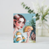 Taco's in het bos met Sad Sasquatch Briefkaart (Staand voorkant)