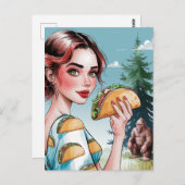 Taco's in het bos met Sad Sasquatch Briefkaart (Voorkant / Achterkant)