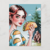 Taco's in het bos met Sad Sasquatch Briefkaart (Voorkant)