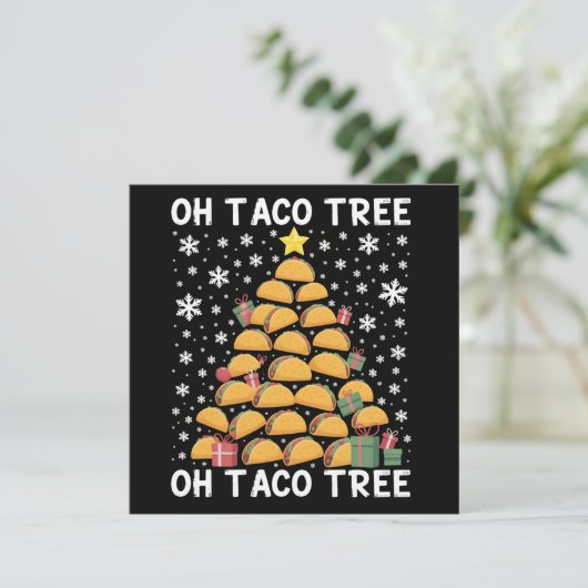 Taco's Kerstboom Grappig Kerst Eten Mexicaans  Feestdagenkaart (Staand voorkant)