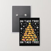 Tacos Kerstboom Grappig Kerstmis Foodie Mexicaans  Button (Voorkant / Achterkant)