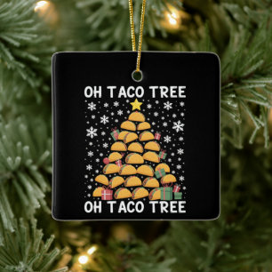 Tacos Kerstboom Grappige Kerst Eten Mexicaans  Keramisch Ornament
