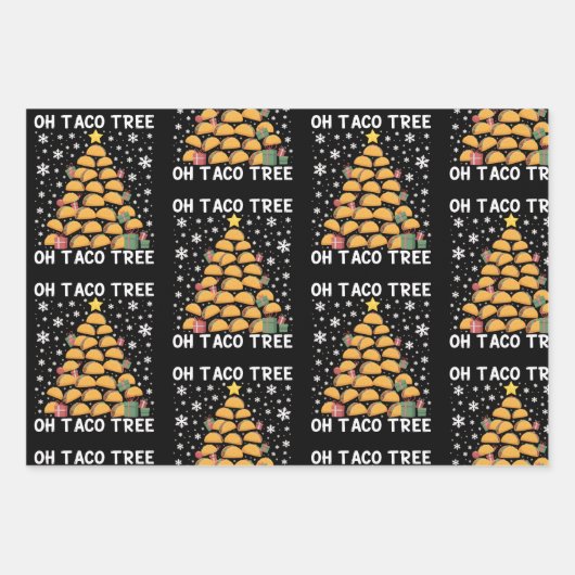 Tacos Kerstboom Grappige Kerstfoodie Mexicaans Inpakpapier Vel (Voorkant)