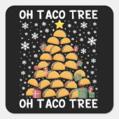 Tacos Kerstboom Grappige Kerstfoodie Mexicaans Vierkante Sticker (Voorkant)
