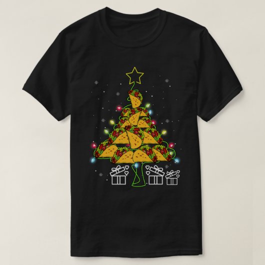 Tacos kerstboom Led Lights Meican F T-shirt (Design voorkant)