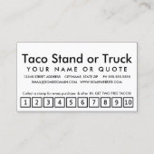 Taco's. Loyaliteit Punch Card Klantenkaartje (Achterkant)