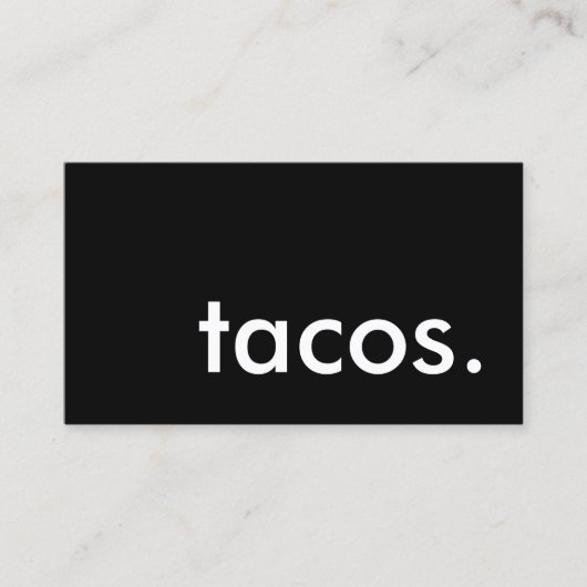 Taco's. Loyaliteit Punch Card Klantenkaartje (Voorkant)
