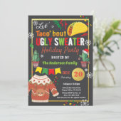 taco's met een lelijke trui-kerstfeest kaart (Staand voorkant)