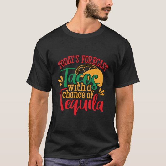 Taco's met kans op Mexicaanse tequila T-shirt (Voorkant)