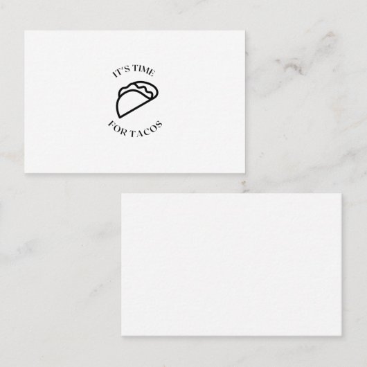 Tacos Mexicaanse fastfoodtijd Visitekaartje (Voorkant / Achterkant)