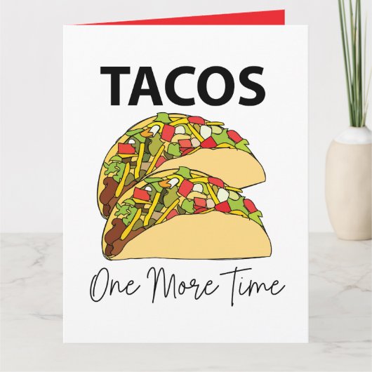 Tacos Nog Een Keer Mexicaans Eten Taco Kaart (Voorkant)