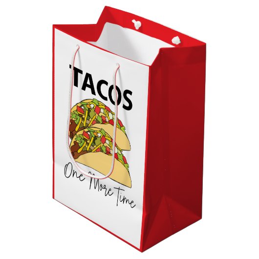 Taco's nog een keer Mexicaanse eten Taco Medium Cadeauzakje (Voorkant Gekanteld)