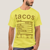 tacos Nutrition Facts label T-shirt (Voorkant)