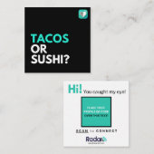 TACO'S OF SUSHI VIERKANTE VISITEKAARTJE (Voorkant / Achterkant)