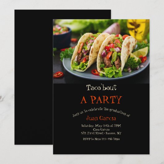 Tacos op een Bord Kaart (Voorkant / Achterkant)