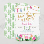 Taco's over een Baby shower Fiesta-uitnodiging Kaart (Voorkant / Achterkant)