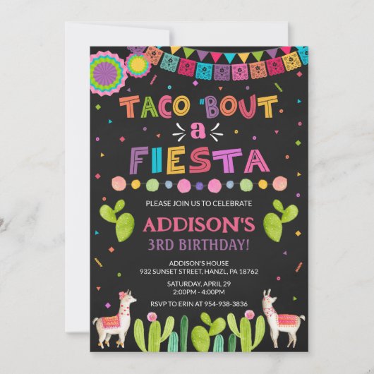 Taco's over een fideuitnodiging kaart (Voorkant)