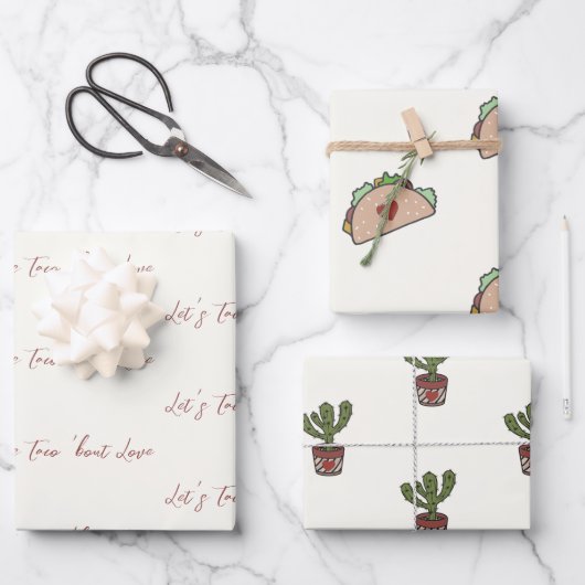 Taco's over Love Fiesta Cactus Inpakpapier Vel (Voorkant)