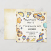 Taco's over uitnodiging van Birthday Fiesta (Voorkant / Achterkant)