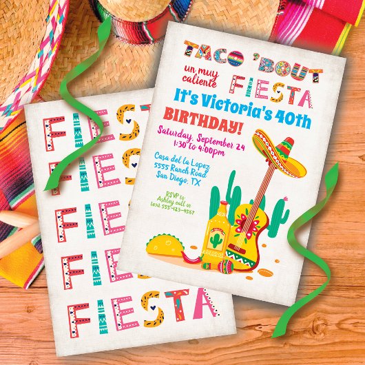 Taco's over uitnodiging van Birthday Fiesta