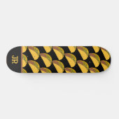 Tacos Patterned Black Persoonlijk Skateboard (Horizontaal)