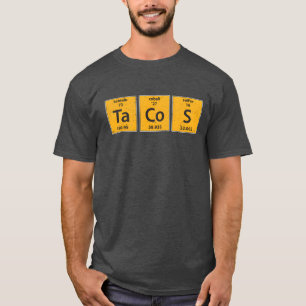 Tacos Periodiek Element Voedsel Wetenschap grappig T-shirt