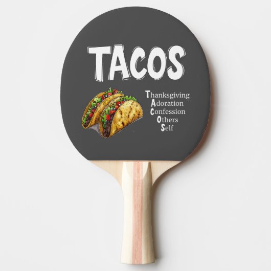 TACOS Prayer Ping Pong Paddle Tafeltennisbatje (Voorkant)