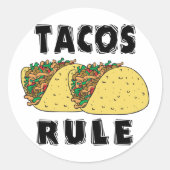 Tacos regel ronde sticker (Voorkant)