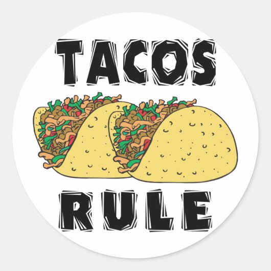 Tacos regel ronde sticker (Voorkant)
